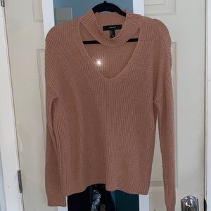 Forever 21 Mauve chocker cutout sweater